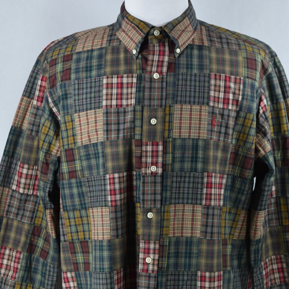 Ralph Lauren Men's Custom Fit Patchwork XL LSS